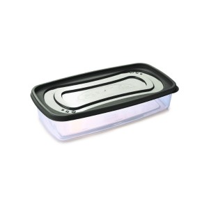 Clic Pote Retangular 1,43 Litros com Tampa Preta da Plasútil