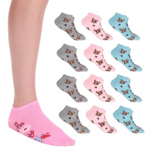 Kit 12 Pares de Meia Feminina Cano Invisível Soquete 33 a 38