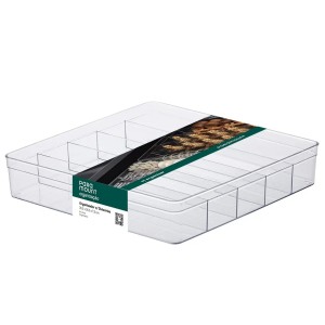 Organizador Diamond com Divisórias 36,5 x 36,5 x 7,5 CM Transparente