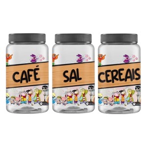 Kit 3 Potes Organizadores da Cartoon Network 1450ml