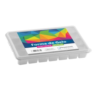 Forma de Gelo c/ Tampa Big Plus 29,5x17x4,5 cm Branca