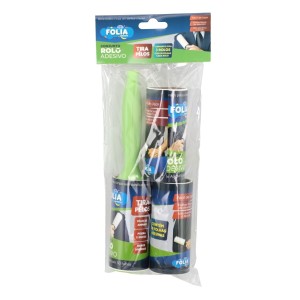 Conjunto de Rolo Adesivo Tira Pelos - Rolo com Mais 2 Refis