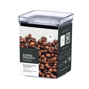 Pote Hermético Quadrado 1L 10,5x10,5x14cm Lumini Paramount