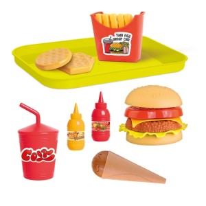 Brinquedo Kit Com Comidinhas Sortidas E Bandeja Happy Food