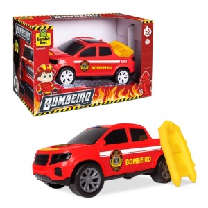 Brinquedo Pick-up Bombeiros Ao Resgate Com Bote Salva Vidas