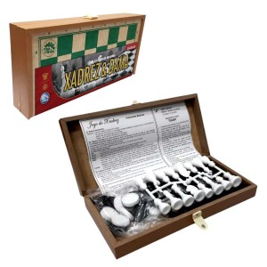 Jogo De Xadrez E Dama 2 em 1 56 Peças Pais & Filhos