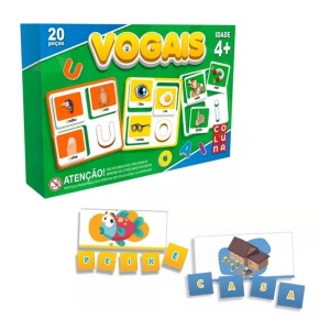 Jogo Infantil Vogais 20 Peças Pais & Filhos