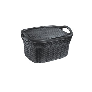 Cesto de Roupas c/ Tampa p/ Lavandeira e Banheiro 28 litros