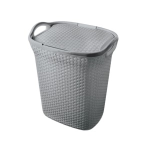 Cesto de Roupas c/ Tampa p/ Lavandeira e Banheiro 60 litros