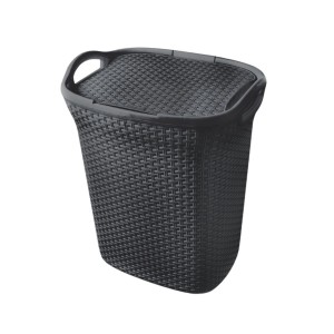 Cesto de Roupas c/ Tampa p/ Lavandeira e Banheiro 60 litros