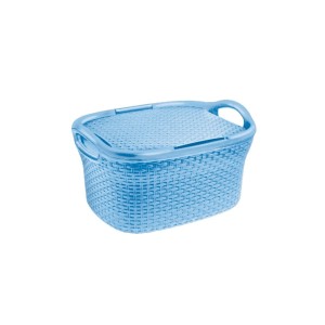 Cesto de Roupas c/ Tampa p/ Lavandeira e Banheiro 28 litros