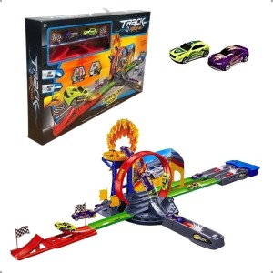 Brinquedo Pista Looping Com Lançador Corrida Carros Diversão