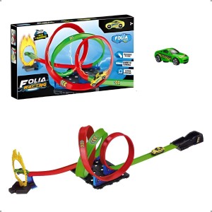 Brinquedo Pista Corrida Com Lançador e Loop 360 Com Carrinho