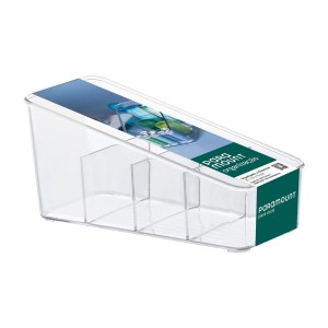 Organizador Diamond com Divisórias 13 x 27 x 13 cm Transparente