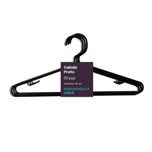 Conjunto de Cabides com 3 peças preto Paramount