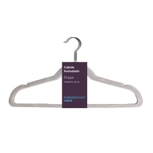 Conjunto de 3 peças de Cabides Aveludados Cinza