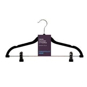 Cabide Aveludado com Presilhas em Preto da Paramount