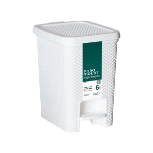 Lixeira Línea com Pedal de 6 Litros em Branco da Paramount